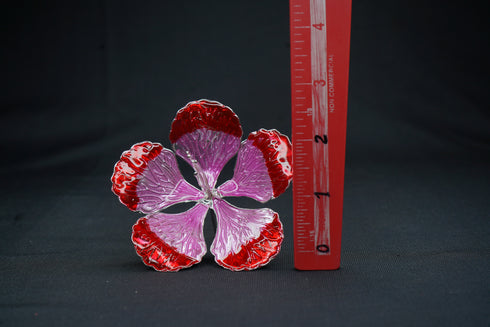 Pure Silver Pink And Red Flowers 21g